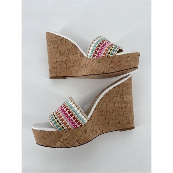 Veronica Beard Women's Size 10 White Dali Woven Wedge Sandals Shoes - Picture 6 of 13